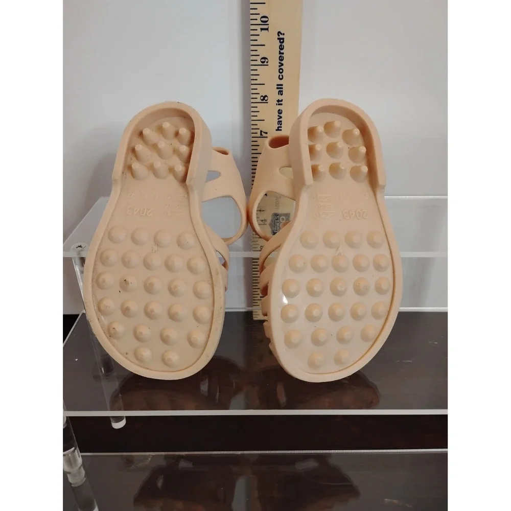 Kids Peach Jelly Fisherman Sandals Size 4 Adjustable Buckle Strap Retro PVC